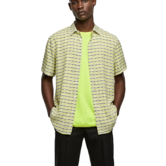 Zara Other - ZARA Slogan Print Button Down Short Sleeve. Men’s large